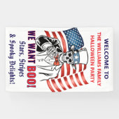 We willen een patriottisch Halloweenfeest Spandoek (Horizontaal)