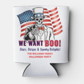 We willen een patriottisch Halloweenkostuumfeest Blikjeskoeler (Voorkant)