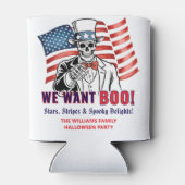 We willen een patriottisch Halloweenkostuumfeest Blikjeskoeler (Achterkant)