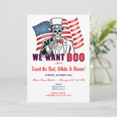 We willen een patriottisch Halloweenkostuumfeest Kaart (Staand voorkant)