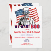 We willen een patriottisch Halloweenkostuumfeest Kaart (Voorkant / Achterkant)