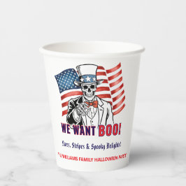 We willen een patriottisch Halloweenkostuumfeest Papieren Bekers