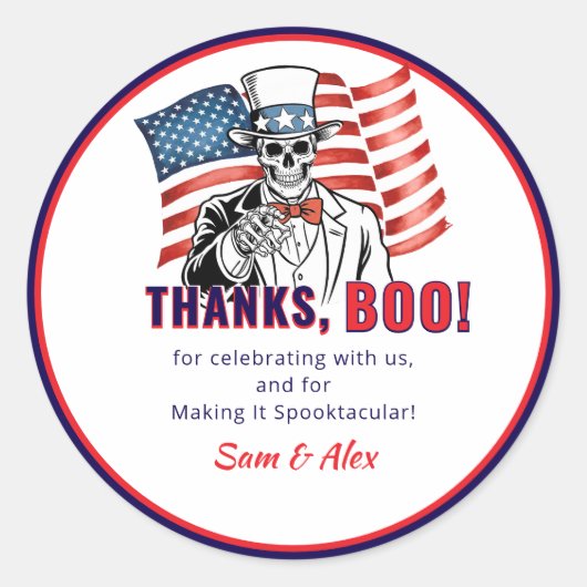 We willen een patriottisch Halloweenkostuumfeest Ronde Sticker (Voorkant)