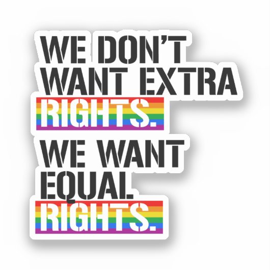 We willen geen extra rechten sticker (Voorkant)