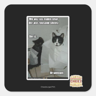 We willen gewoon zorgen vierkante sticker