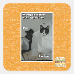 We willen gewoon zorgen vierkante sticker