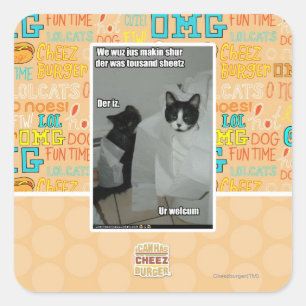 We willen gewoon zorgen vierkante sticker