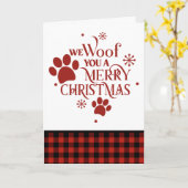 We willen je een prettige kersthond Kaart (Gele Bloem)