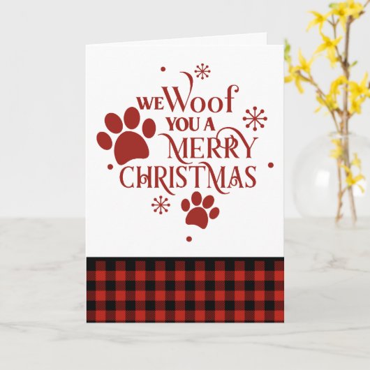 We willen je een prettige kersthond Kaart (Gele Bloem)