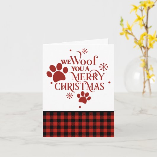 We willen je een prettige kersthond. kaart (Gele Bloem)