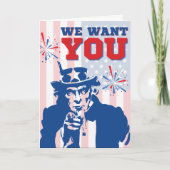 We willen je grappige vierde juli-kaart kaart (Voorkant)
