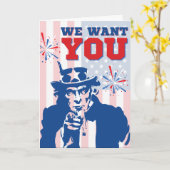 We willen je grappige vierde juli-kaart kaart (Gele Bloem)