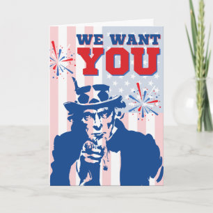 We willen je grappige vierde juli-kaart kaart
