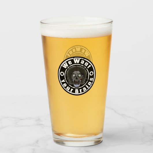 We willen je hersenen glas (Voorkant gevuld)