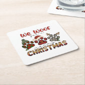 We willen jullie een prettig kerstfeest geven kartonnen onderzetters (Schuin)