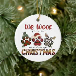 We willen jullie een prettig kerstfeest geven keramisch ornament