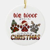 We willen jullie een prettig kerstfeest geven keramisch ornament (Voorkant)