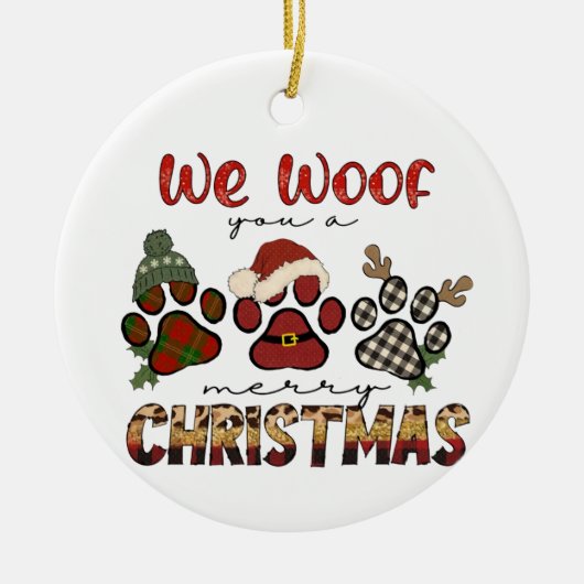 We willen jullie een prettig kerstfeest geven keramisch ornament (Voorkant)
