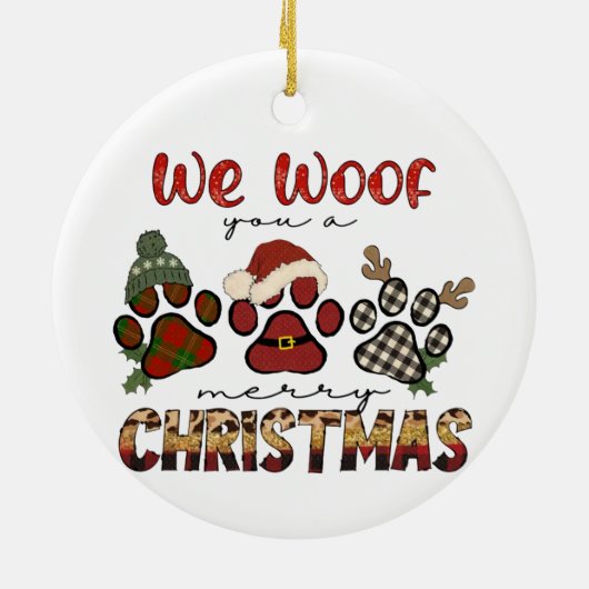 We willen jullie een prettig kerstfeest geven keramisch ornament (Achterkant)