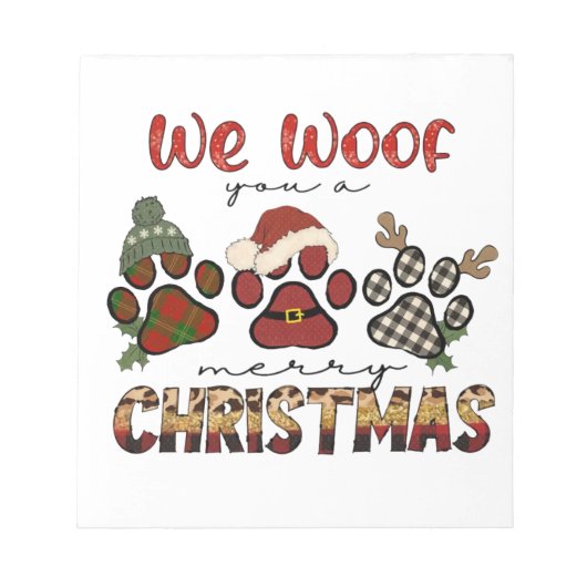 We willen jullie een prettig kerstfeest geven notitieblok (Voorkant)