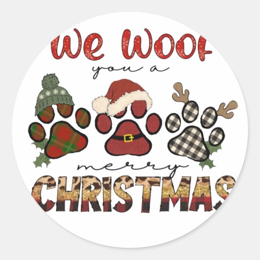 We willen jullie een prettig kerstfeest geven ronde sticker (Voorkant)