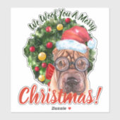 We willen jullie graag kerstcadeau met bril. sticker (Vel)