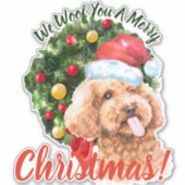 We willen jullie graag kerstcadeaukleurig kerstfee sticker (Voorkant)