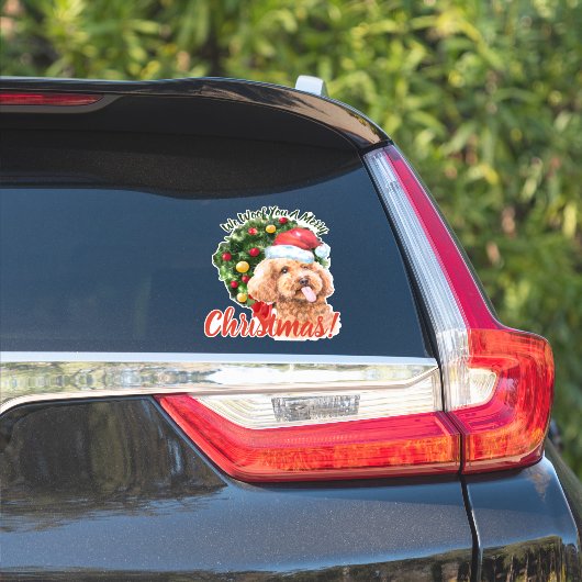 We willen jullie graag kerstcadeaukleurig kerstfee sticker (Auto Zijkant)