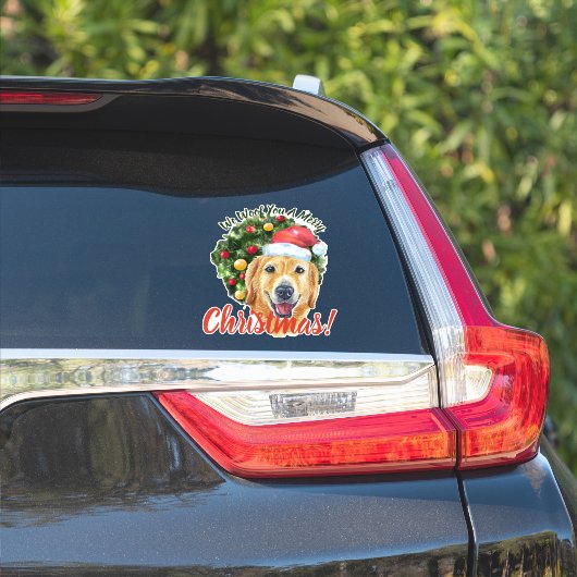 We willen jullie graag met kerst-gouden rector sticker (Auto Zijkant)