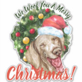 We willen jullie prettige kerstfeestjes, Funny Wei Sticker (Voorkant)