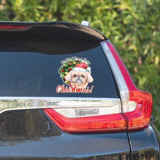 We willen jullie vrolijk kerstschip Tzu Sticker (Auto Zijkant)