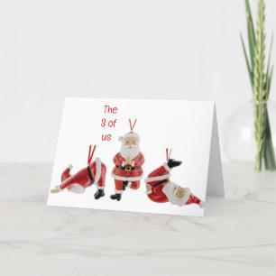 WE WILLEN MET Z'N DRIEËN VROLIJK KERSTFEEST ZEGGEN FEESTDAGEN KAART