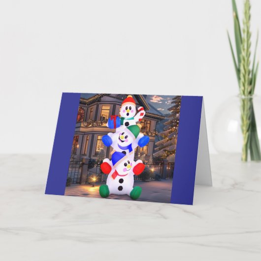 WE WILLEN MET Z'N DRIEËN VROLIJK KERSTFEEST ZEGGEN FEESTDAGEN KAART (Voorkant)