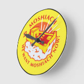 We willen Moshiach Wall Clock Ronde Klok (Hoek)