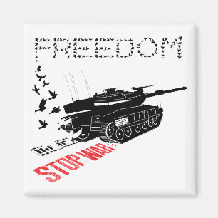 We willen wereldvrede en vrijheid, stop de oorlog magneet