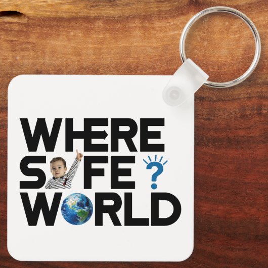 We willen wereldvrede en vrijheid, stop de oorlog sleutelhanger (Achterkant)