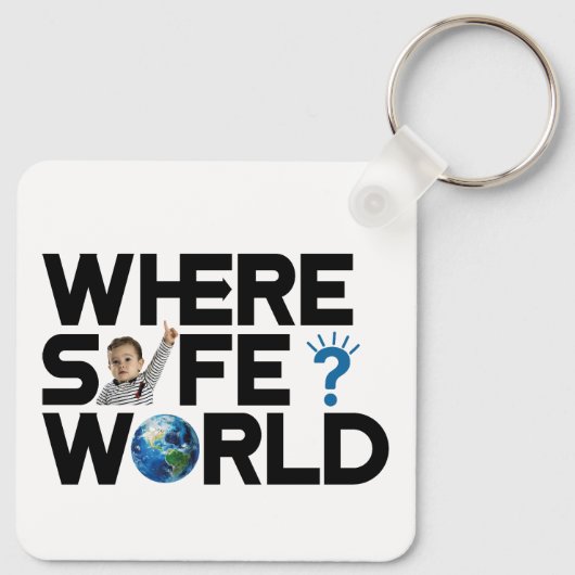 We willen wereldvrede en vrijheid, stop de oorlog sleutelhanger (Achterkant)