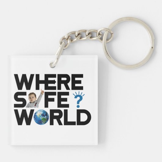 We willen wereldvrede en vrijheid, stop de oorlog sleutelhanger (Achterkant)