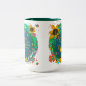 We winnen  bloemenhommel gezegend citaat tweekleurige koffiemok (Center)