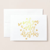 We Wish You A Merry Christmas Foil Card Folie Kaarten (Voorkant met envelop)