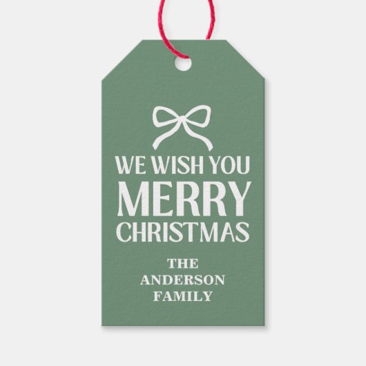 We Wish You A Merry Christmas Green Cadeaulabel (Voorkant)