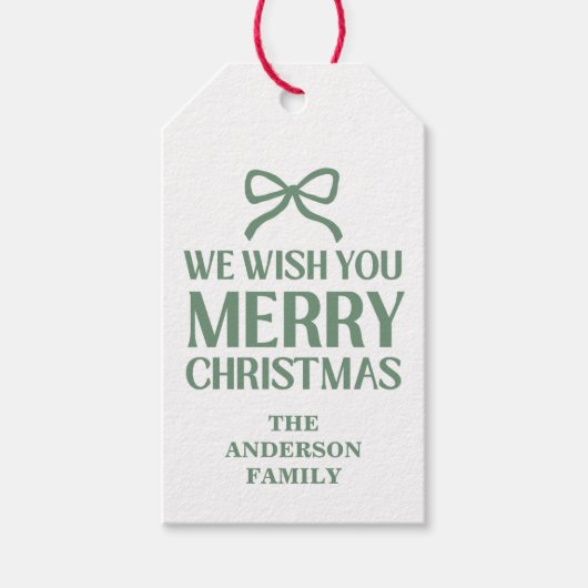 We Wish You A Merry Christmas Green Cadeaulabel (Voorkant)