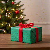 We Wish You a Merry Christmas Music in Jade Green Cadeaupapier