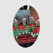 We Wish You a Merry Christmas Music Note Photo Red Ornament (voorkant)