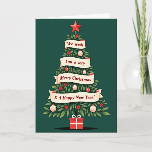 We Wish You a Merry Christmas New Year Kaart (Voorkant)