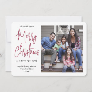 We Wish You a Merry Christmas Rode Schrift 1 Foto Feestdagenkaart