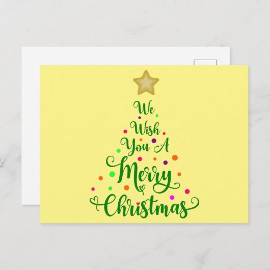 we wish you a merry Christmas Uitnodiging Briefkaart (Voorkant / Achterkant)