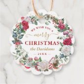 We Wish You A Merry Christmas Wreath Monogram  Bedankjes Labels (Achterkant)