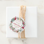 We Wish You A Merry Christmas Wreath Monogram  Bedankjes Labels (In situ)