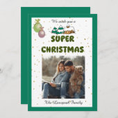 We Wish You a Super Christmas & Personalized Photo Feestdagenkaart (Voorkant / Achterkant)